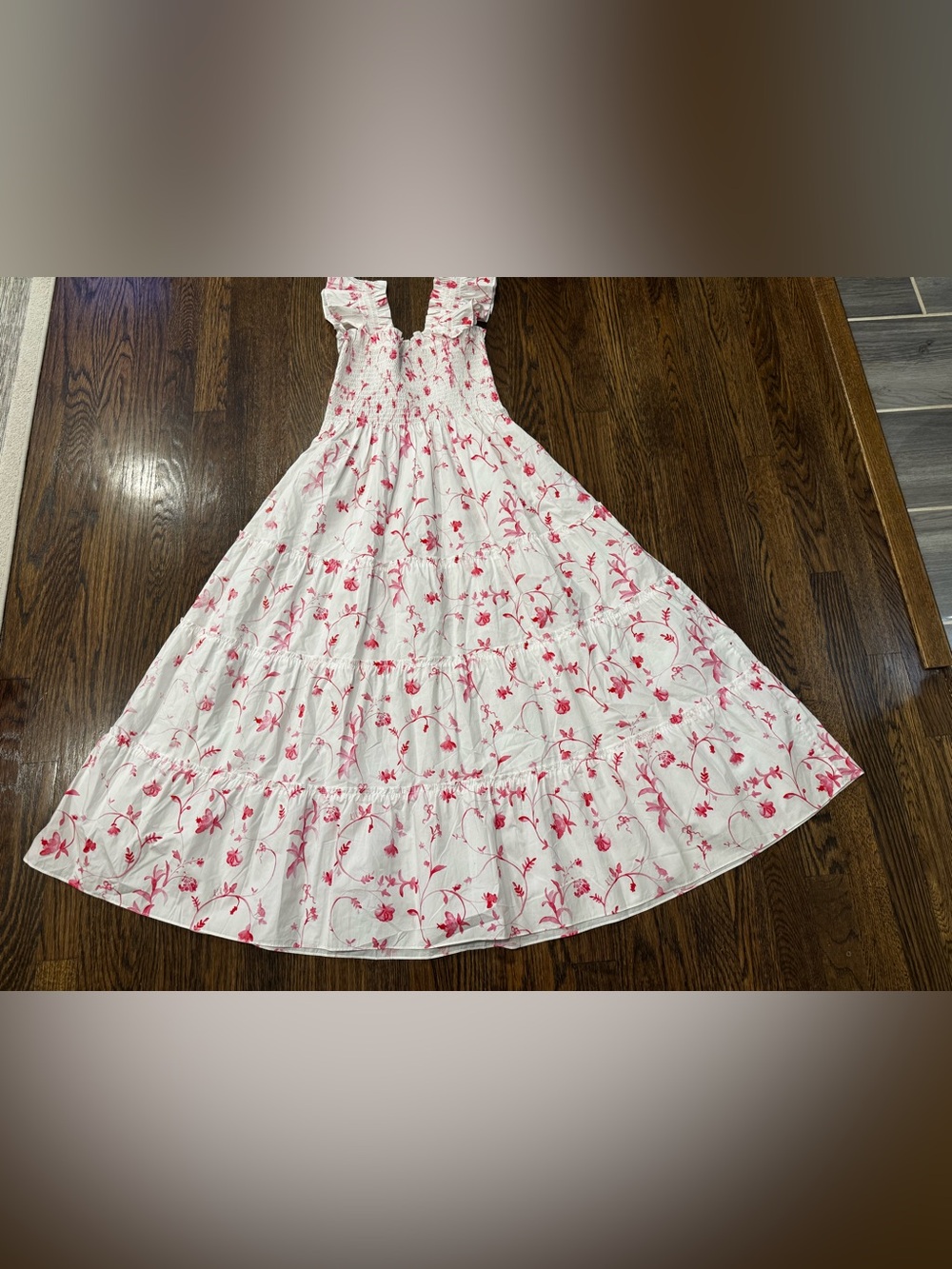 Hill House Red Botanical Nap Dress Size Small Flaws - Picture 8 of 12